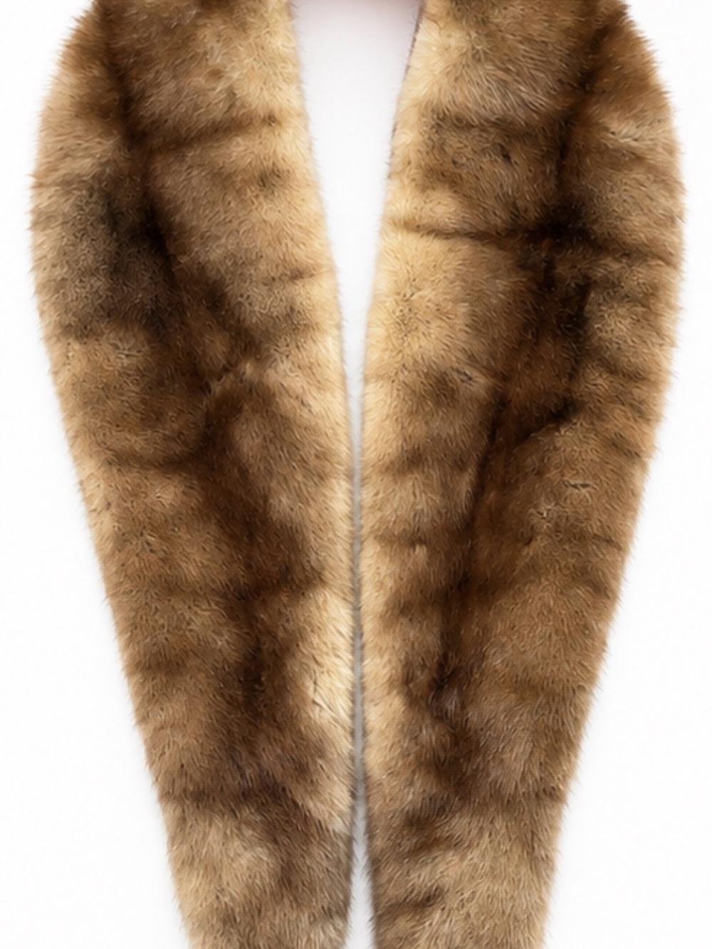 Vintage Genuine Mink Fur Stole Brown Collar Wrap Scarf Real Fur